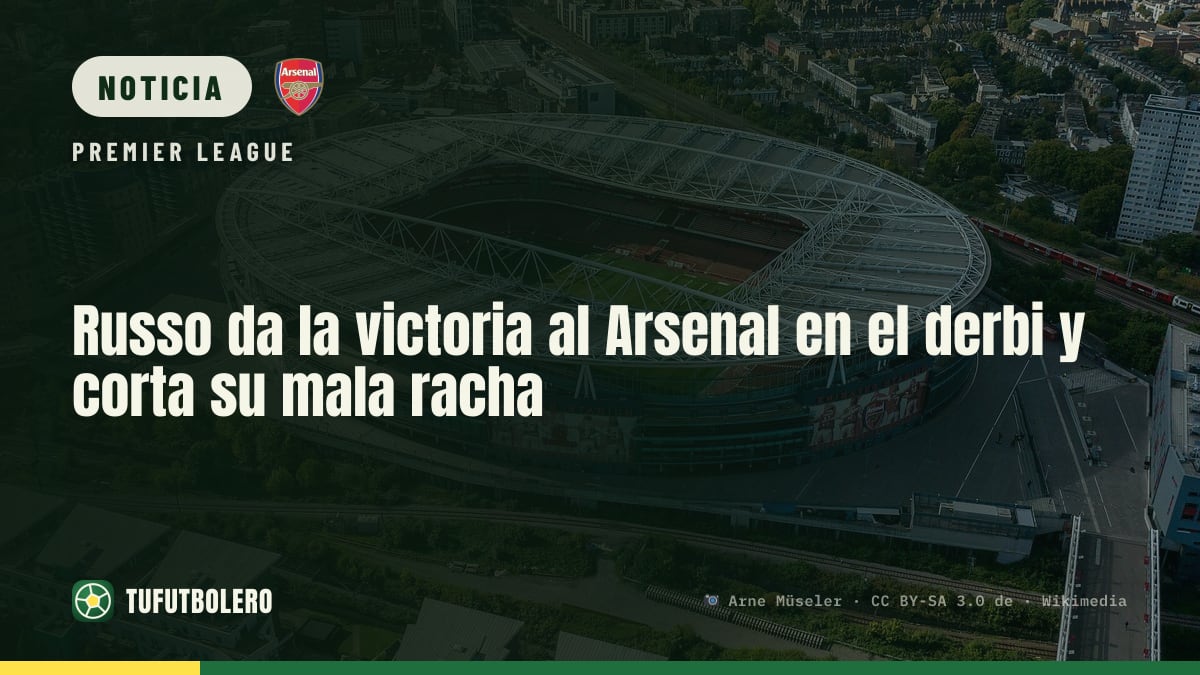 Russo da la victoria al Arsenal en el derbi y corta su mala racha