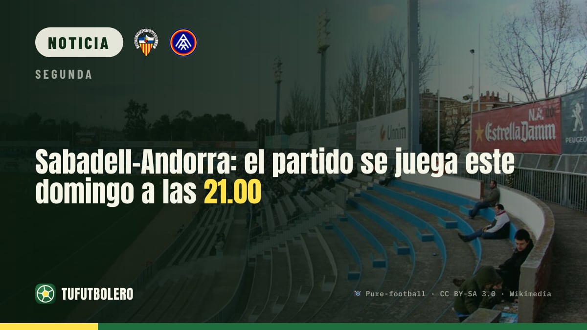 Sabadell-Andorra: el partido se juega este domingo a las 21.00