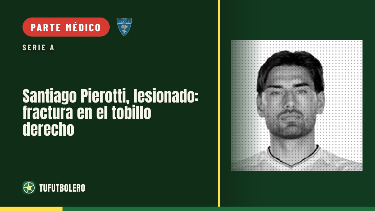 Santiago Pierotti, lesionado: fractura en el tobillo derecho