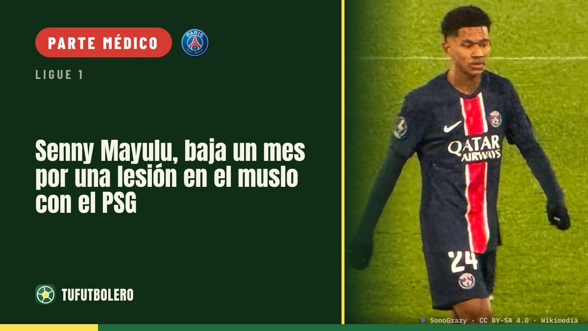 Senny Mayulu, baja un mes por una lesión en el muslo con el PSG