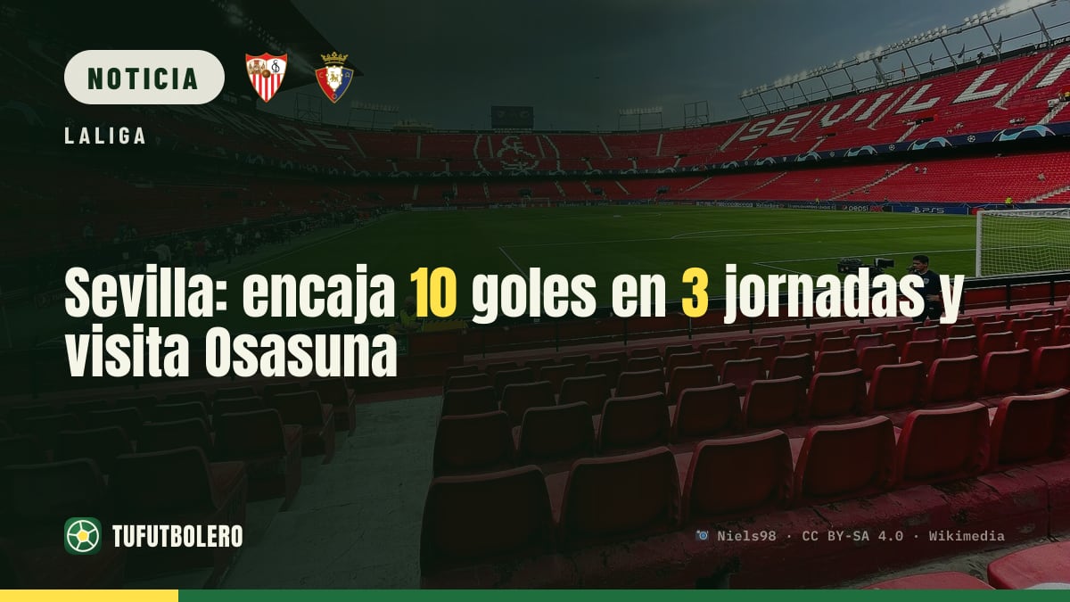 Sevilla: encaja 10 goles en 3 jornadas y visita Osasuna