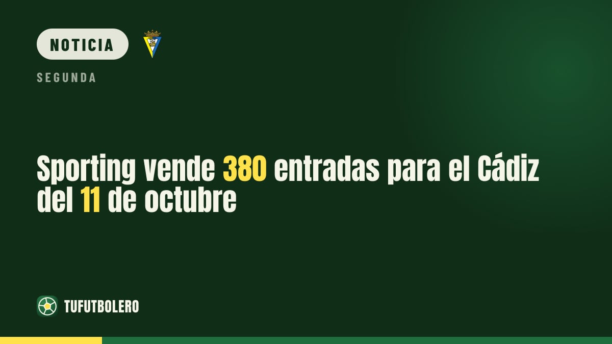 Sporting vende 380 entradas para el Cádiz del 11 de octubre