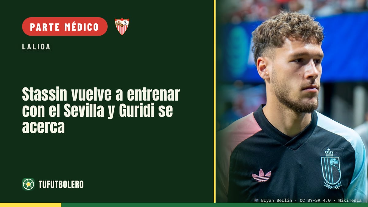 Stassin vuelve a entrenar con el Sevilla y Guridi se acerca