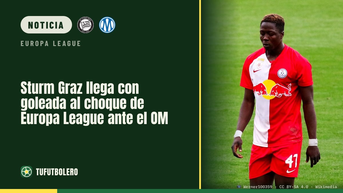 Sturm Graz llega con goleada al choque de Europa League ante el OM