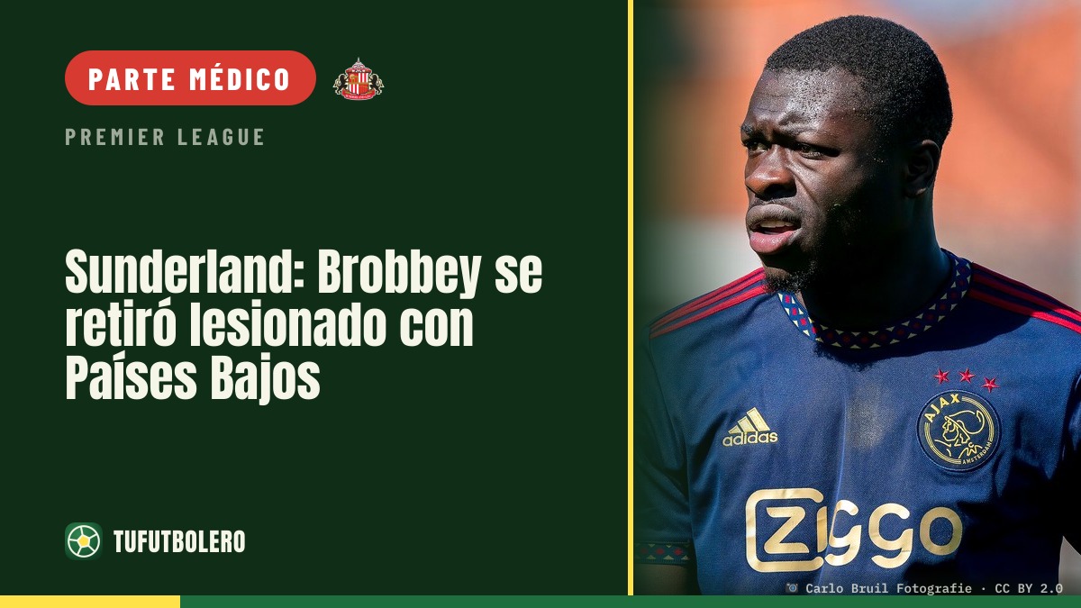 Sunderland: Brobbey se retiró lesionado con Países Bajos
