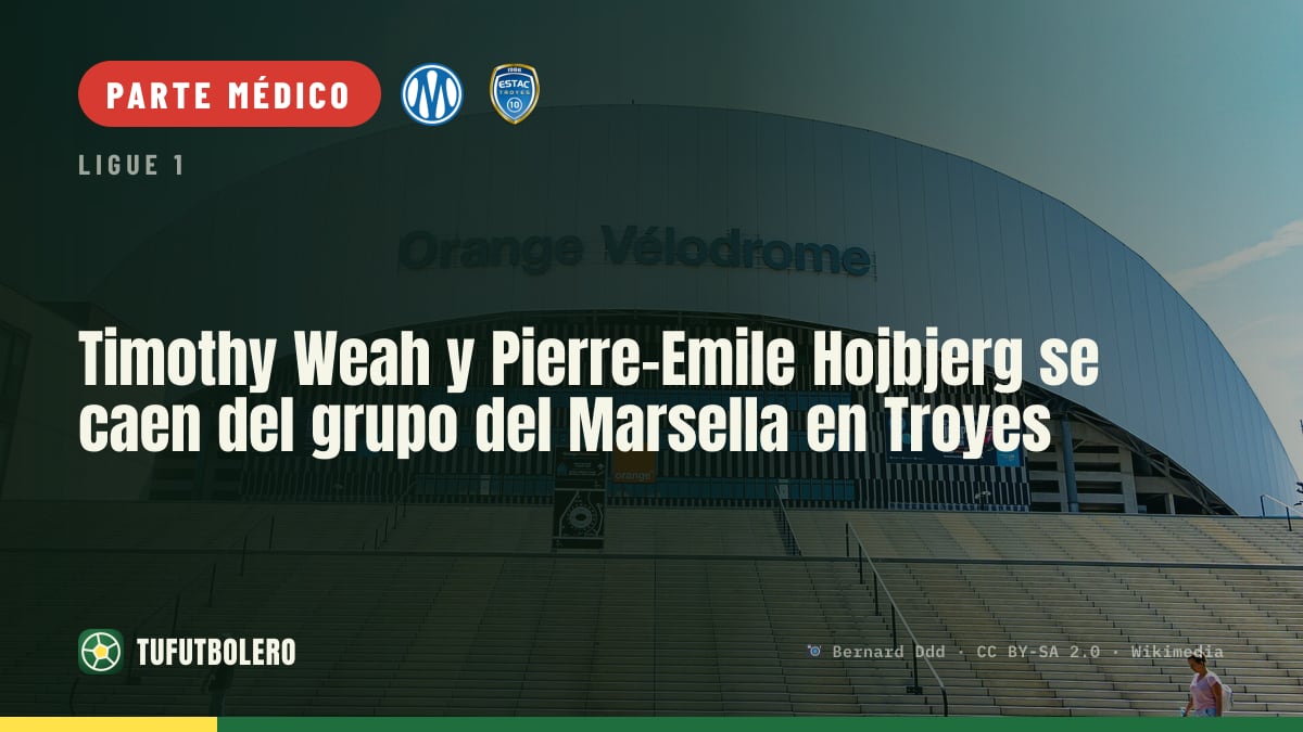 Timothy Weah y Pierre-Emile Hojbjerg se caen del grupo del Marsella en Troyes