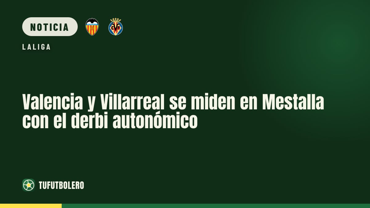 Valencia y Villarreal se miden en Mestalla con el derbi autonómico
