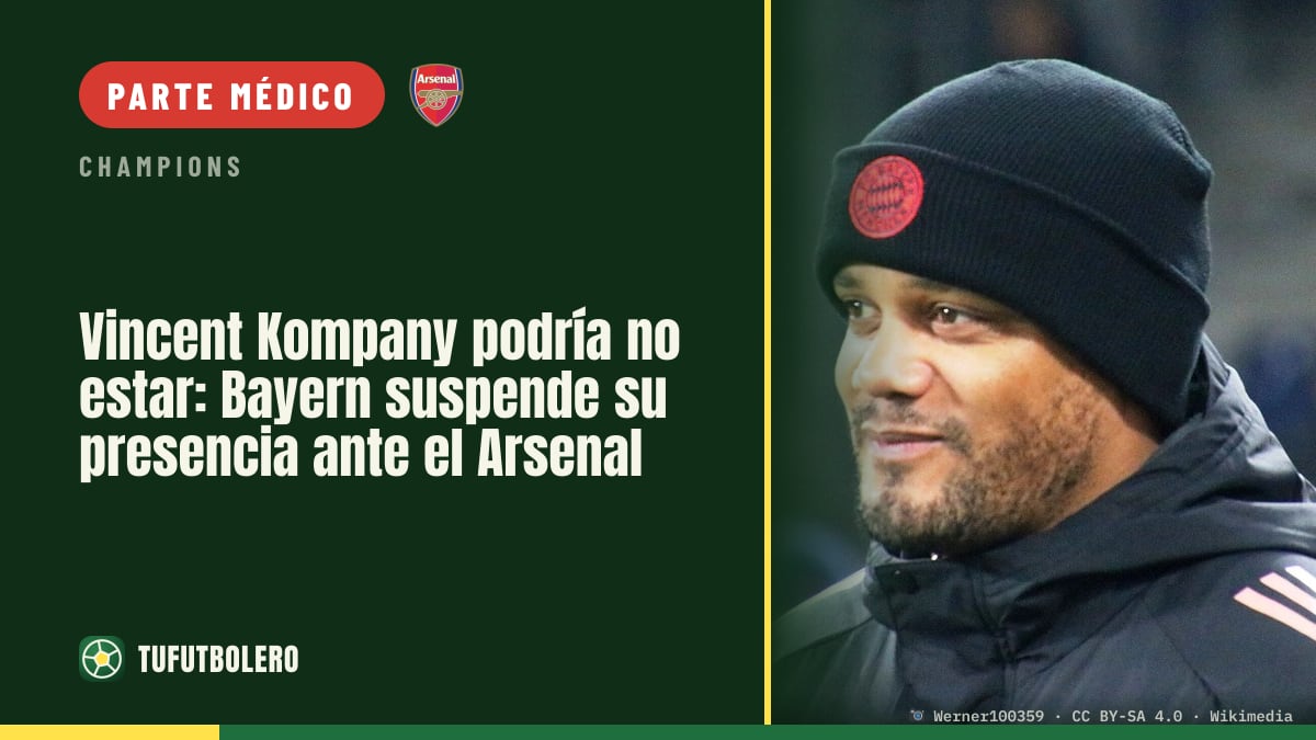 Vincent Kompany podría no estar: Bayern suspende su presencia ante el Arsenal