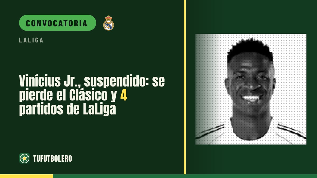 Vinícius Jr., suspendido: se pierde el Clásico y 4 partidos de LaLiga