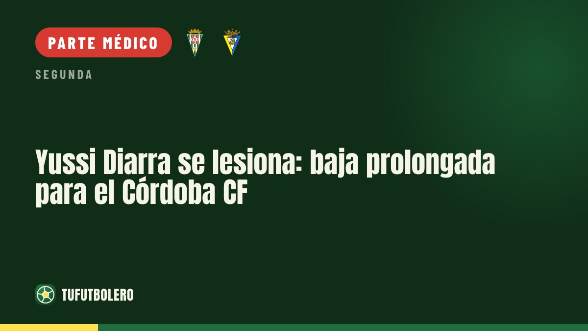 Yussi Diarra se lesiona: baja prolongada para el Córdoba CF