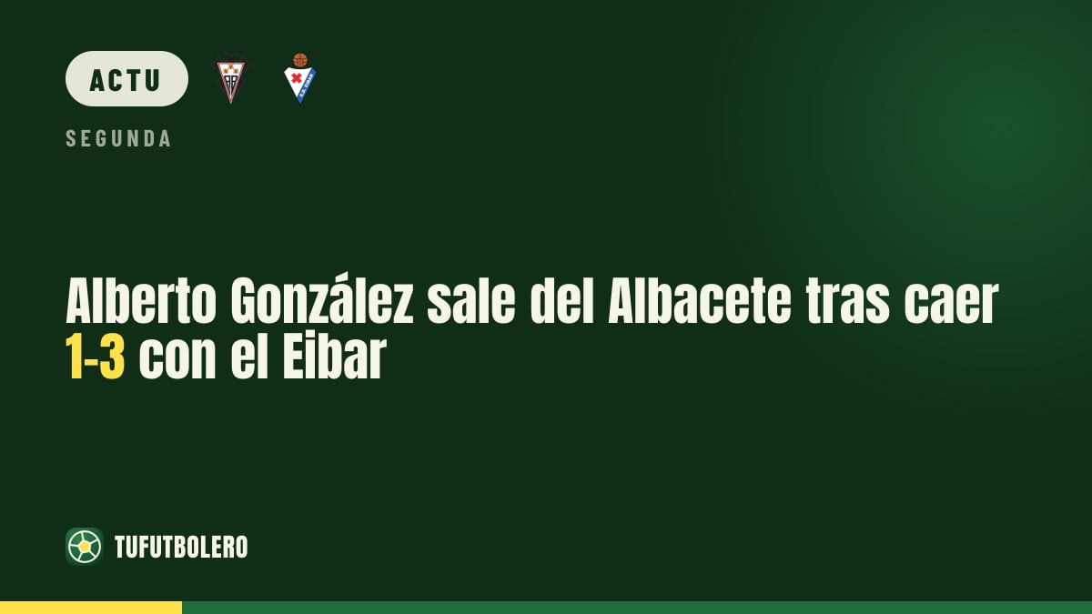 Alberto González limogé par l’Albacete après le 1-3 contre l’Eibar
