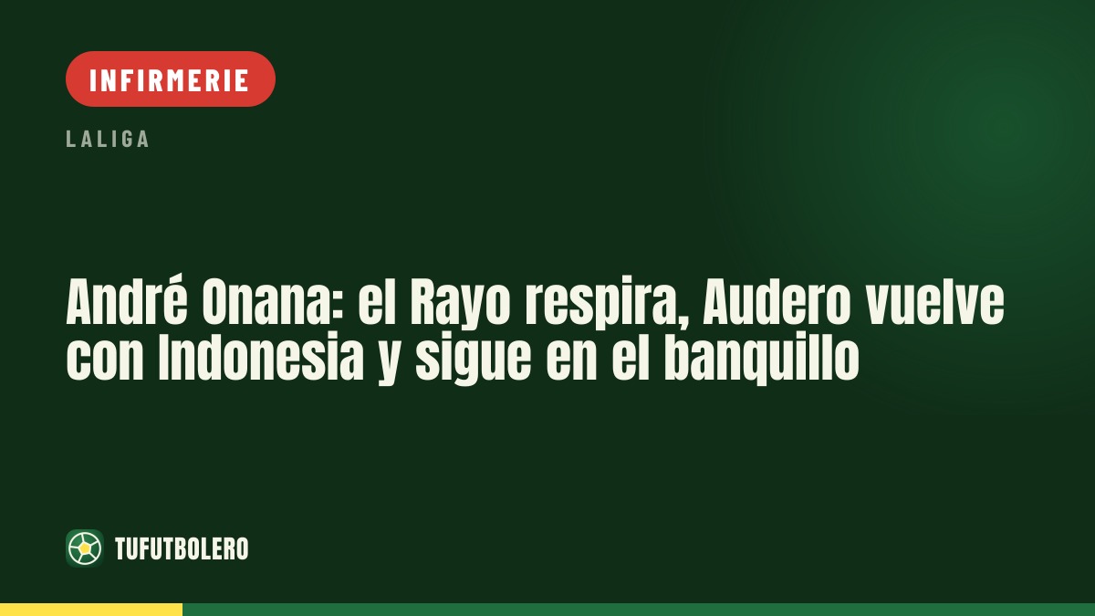 Le Rayo respire : Audero revient avec l’Indonésie, mais reste sur le banc