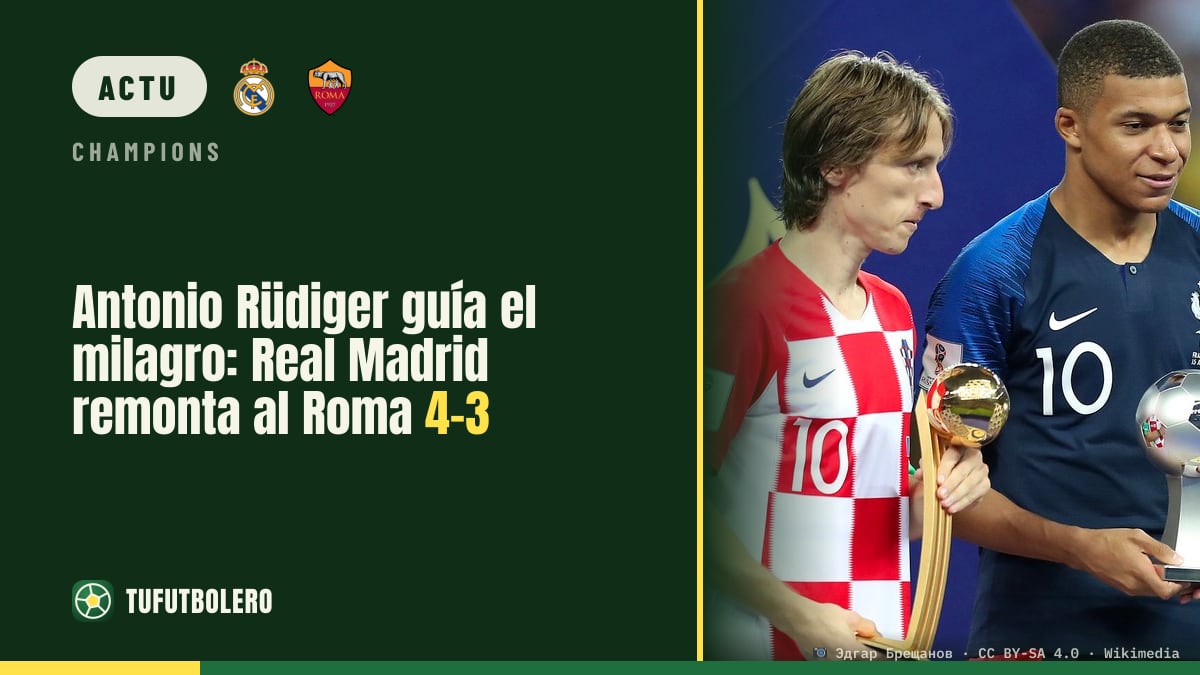 Antonio Rüdiger offre le miracle : le Real renverse la Roma 4-3