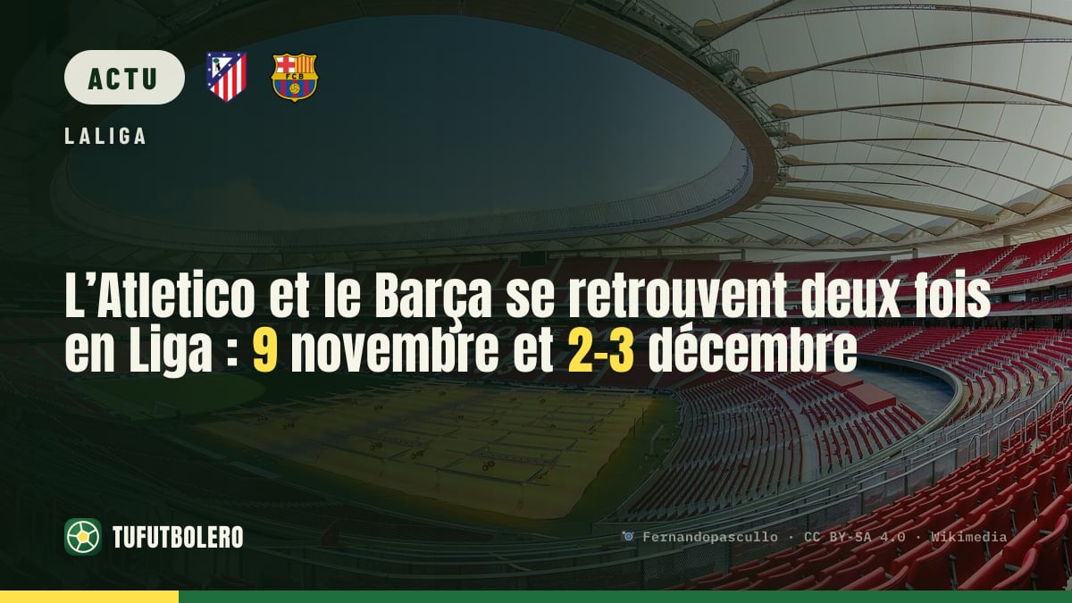 L’Atletico et le Barça se retrouvent deux fois en Liga : 9 novembre et 2-3 décembre