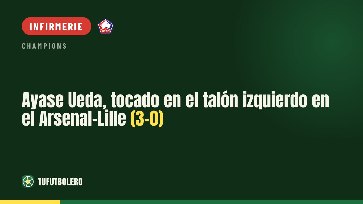 Ayase Ueda ressent une gêne au talon gauche lors d’Arsenal-Lille (3-0)