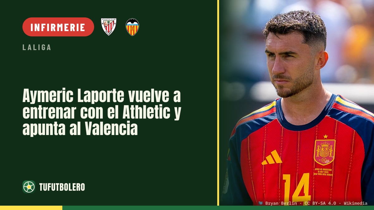 Aymeric Laporte revient à l’entraînement avec l’Athletic avant le Valencia