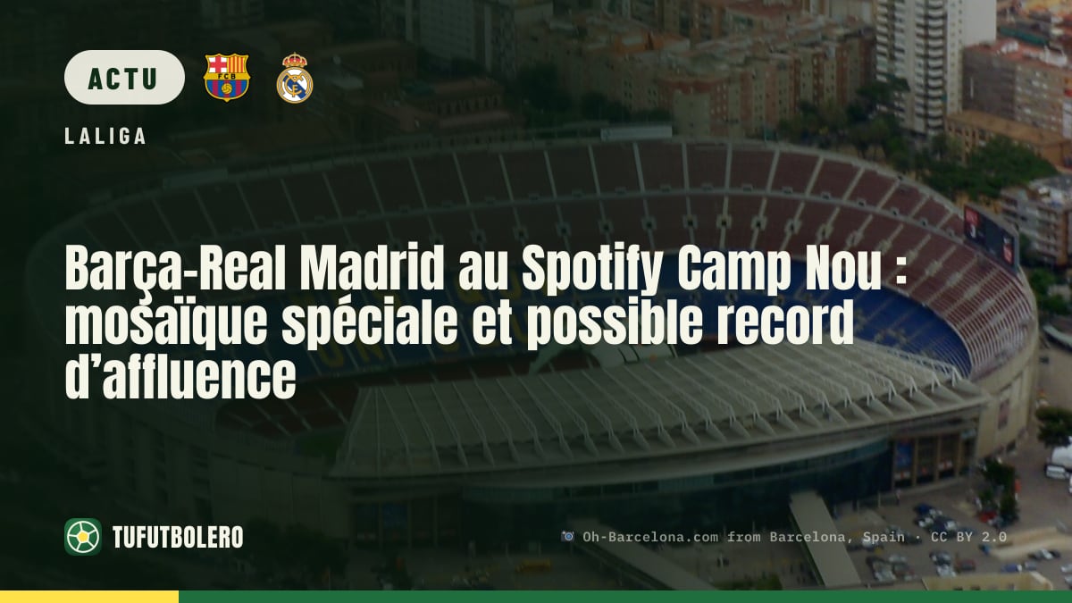 Barça-Real Madrid au Spotify Camp Nou : mosaïque spéciale et possible record d’affluence