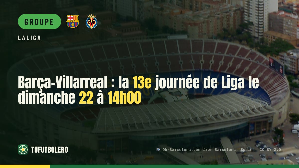 Barça-Villarreal : la 13e journée de Liga le dimanche 22 à 14h00