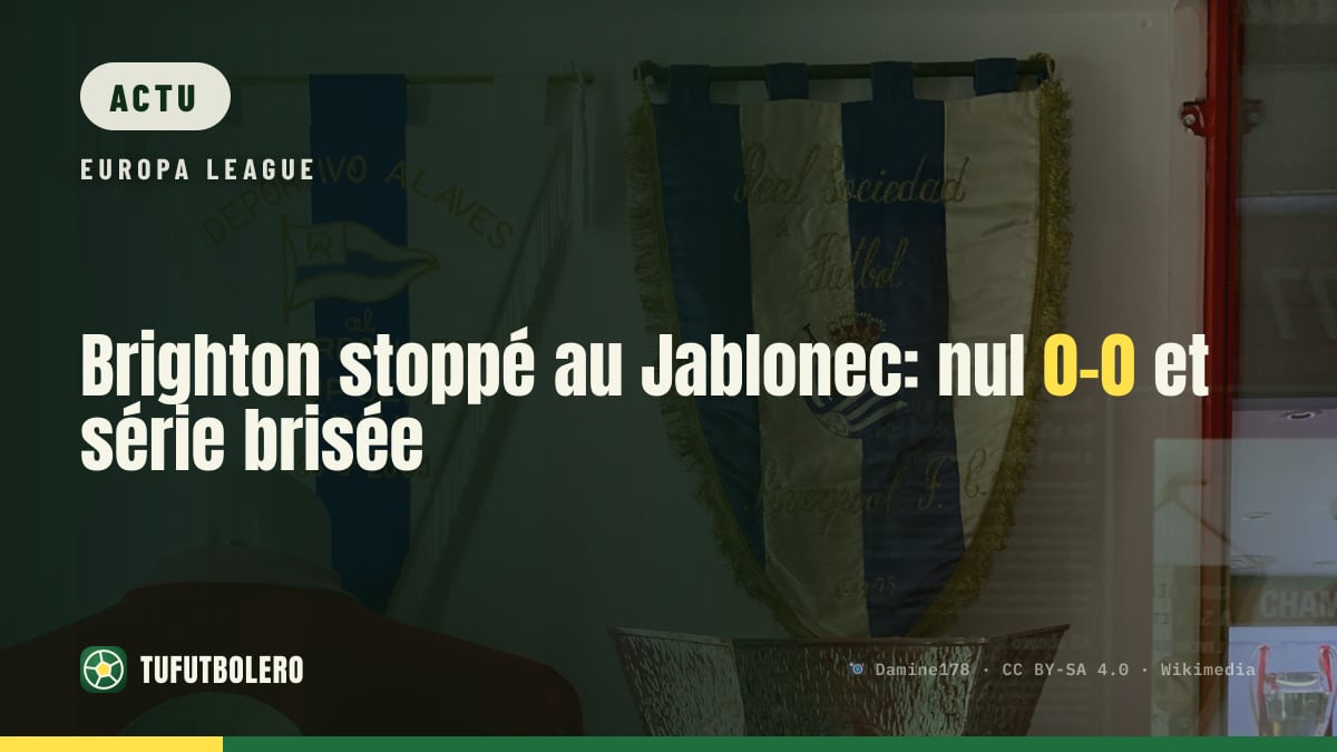 Brighton stoppé au Jablonec: nul 0-0 et série brisée