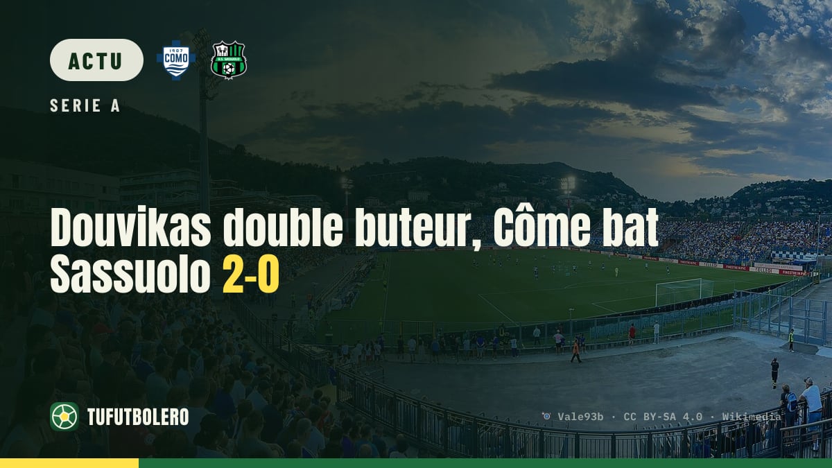 Douvikas double buteur, Côme bat Sassuolo 2-0