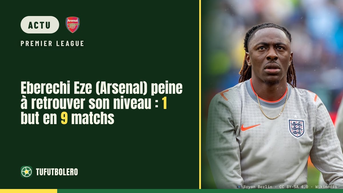 Eberechi Eze (Arsenal) peine à retrouver son niveau : 1 but en 9 matchs