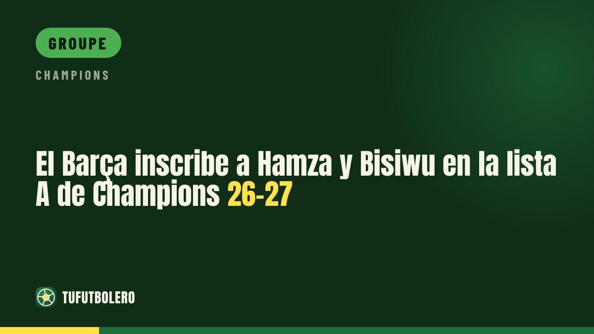 Le Barça inscrit Hamza et Bisiwu sur la liste A de la Champions 26-27