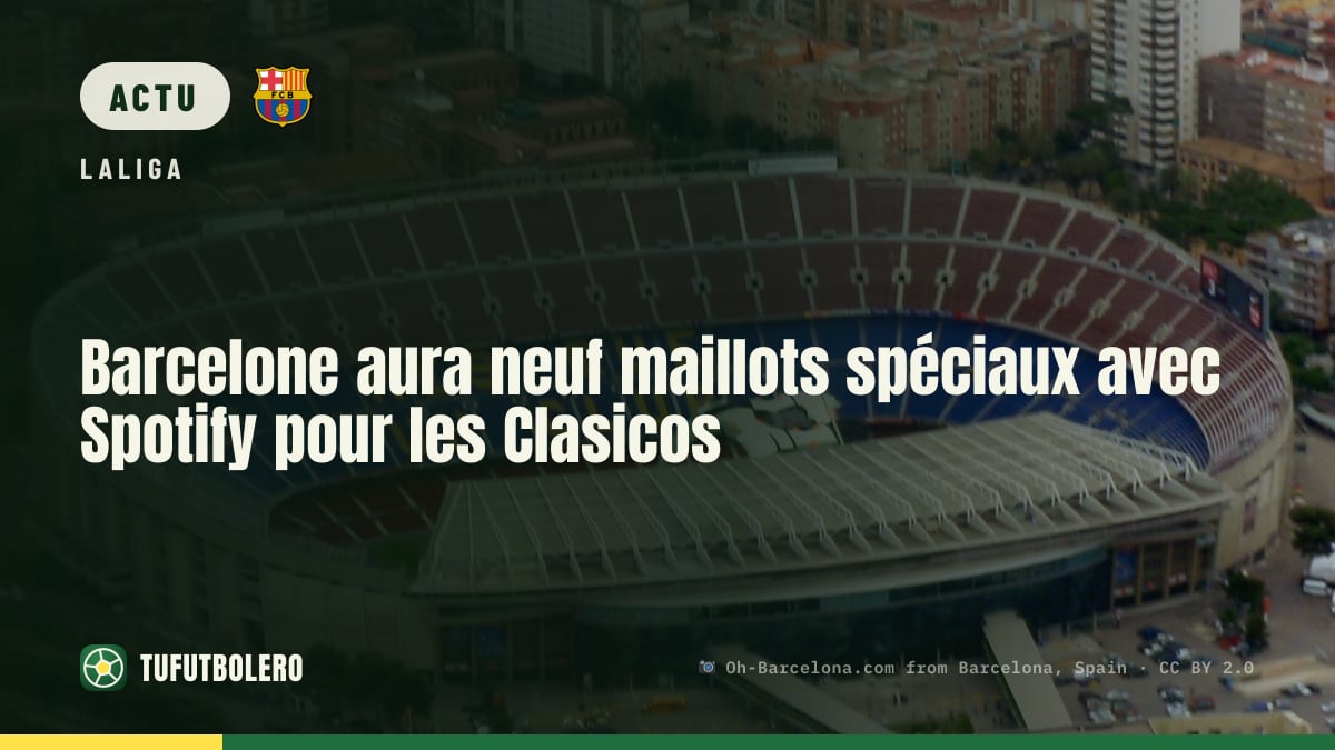 Barcelone aura neuf maillots spéciaux avec Spotify pour les Clasicos