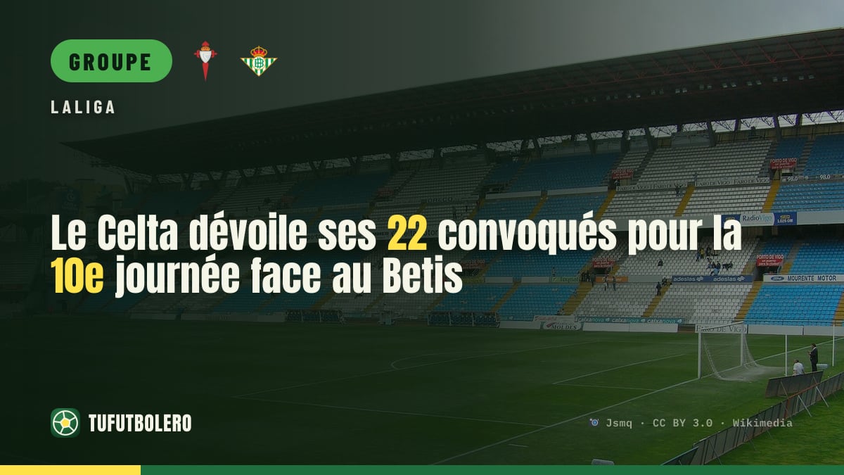 Le Celta dévoile ses 22 convoqués pour la 10e journée face au Betis