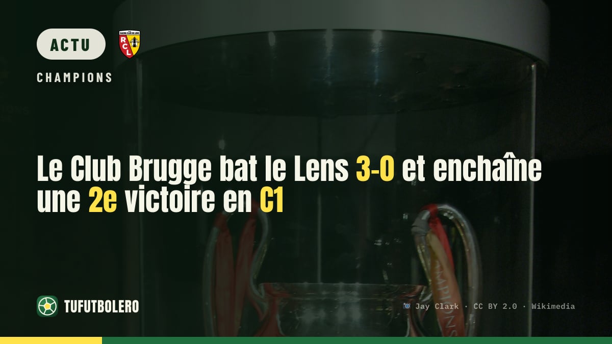 Le Club Brugge bat le Lens 3-0 et enchaîne une 2e victoire en C1
