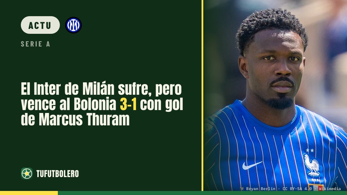L’Inter reste invaincu et leader: 3-1 au Bologna con un but de Marcus Thuram