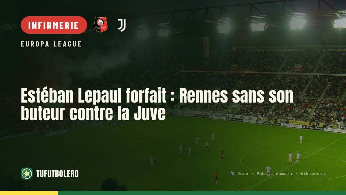 Estéban Lepaul forfait : Rennes sans son buteur contre la Juve