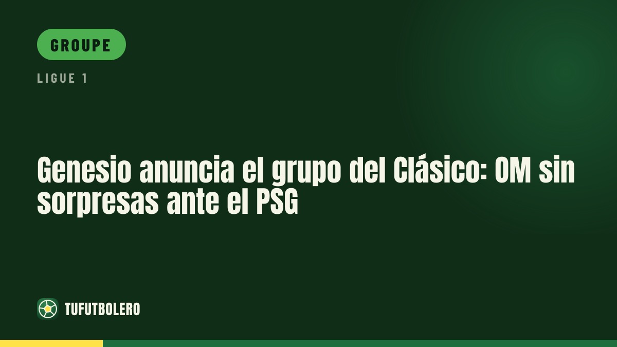 Genesio dévoile le groupe de l’OM pour le Classique face au PSG