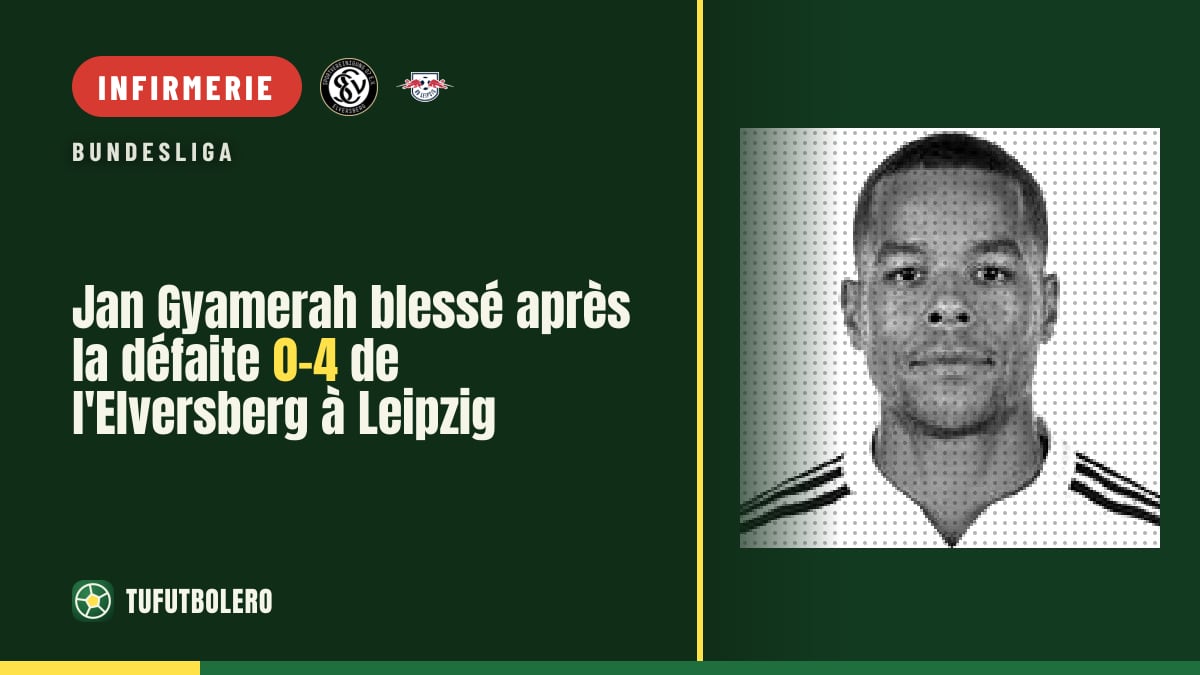Jan Gyamerah blessé après la défaite 0-4 de l'Elversberg à Leipzig