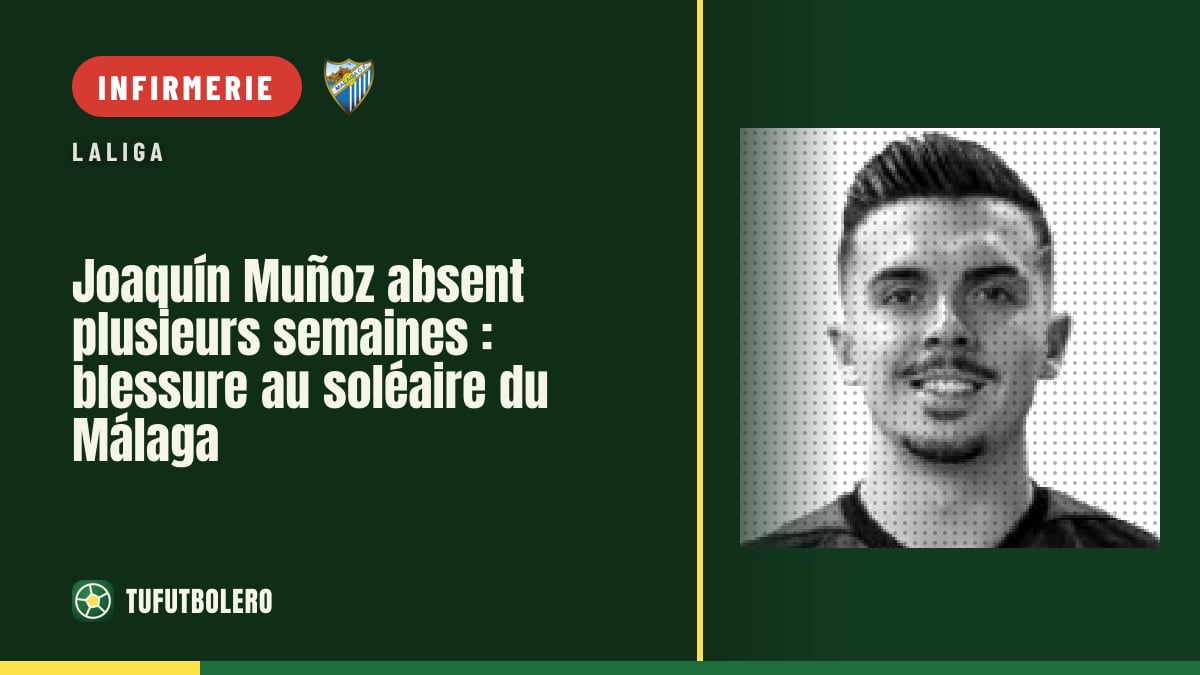 Joaquín Muñoz absent plusieurs semaines : blessure au soléaire du Málaga