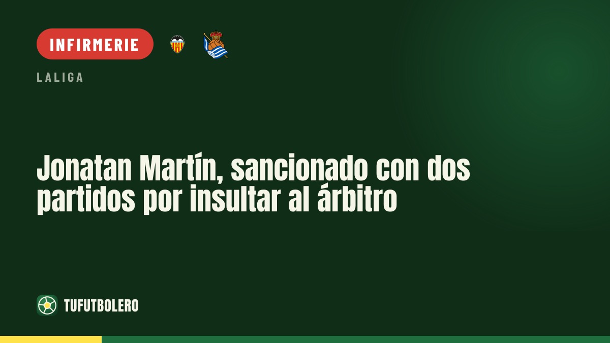 Jonatan Martín suspendu deux matches pour des insultes envers le 4e arbitre