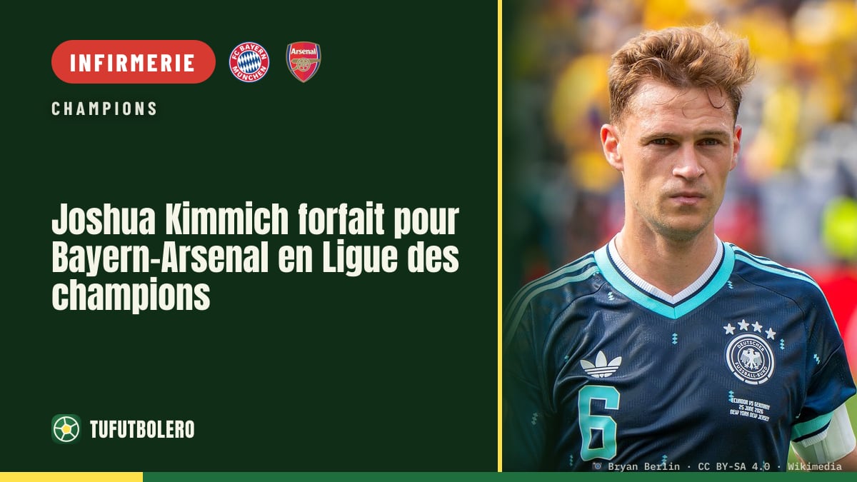 Joshua Kimmich forfait pour Bayern-Arsenal en Ligue des champions
