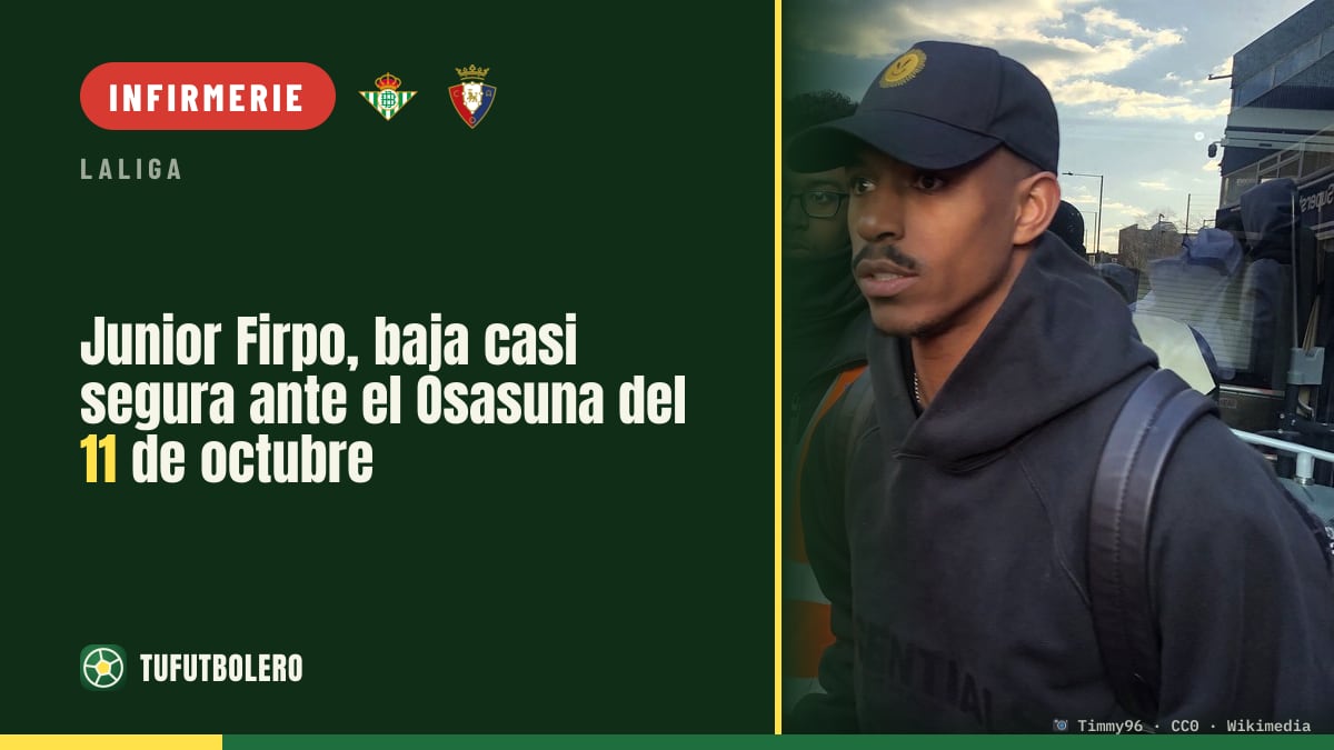 Junior Firpo absent quasi sûr contre l’Osasuna le 11 octobre