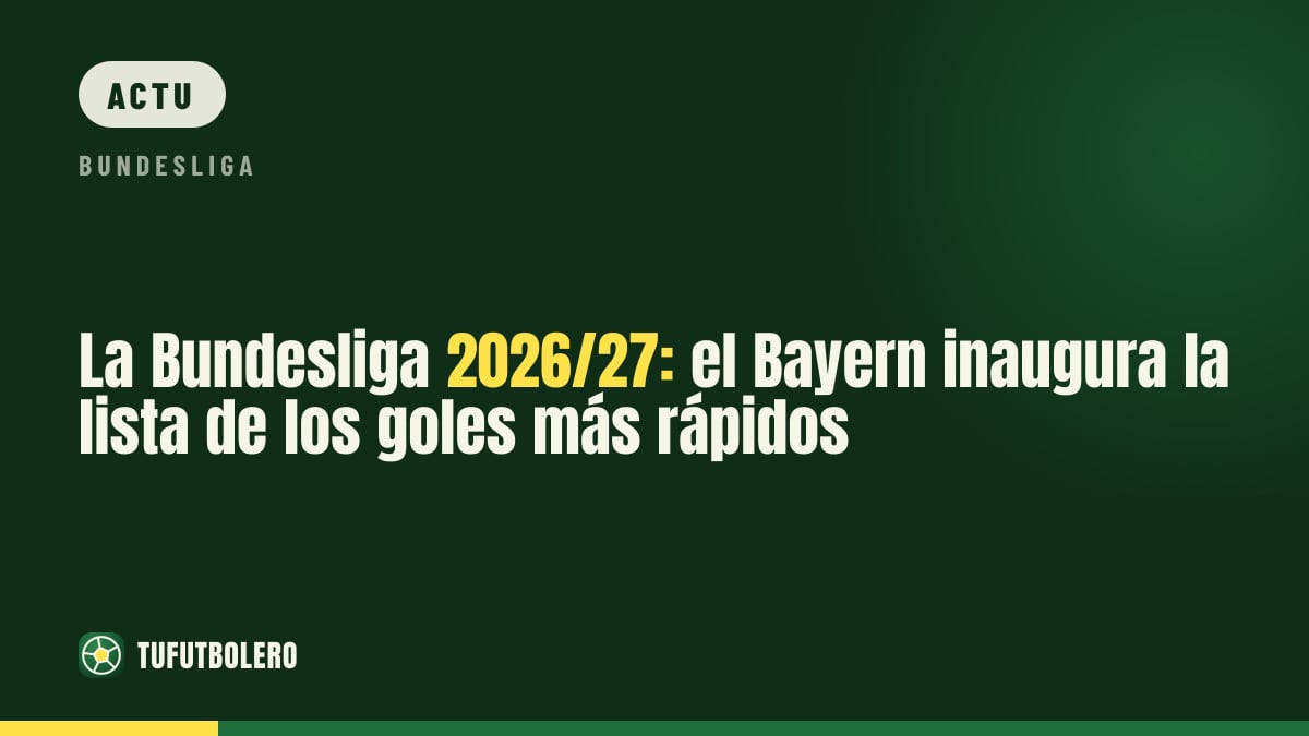 Bundesliga 2026/27 : nouveau leader pour les buts les plus rapides de l’histoire