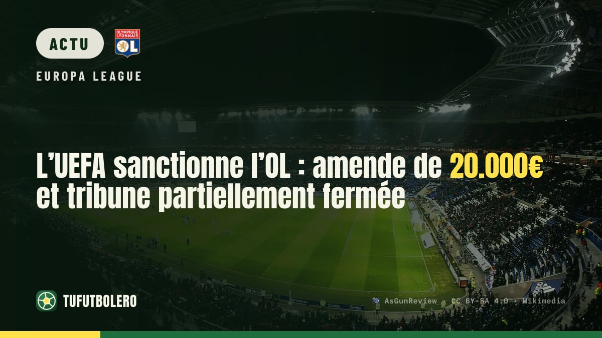 L’UEFA sanctionne l’OL : amende de 20.000€ et tribune partiellement fermée