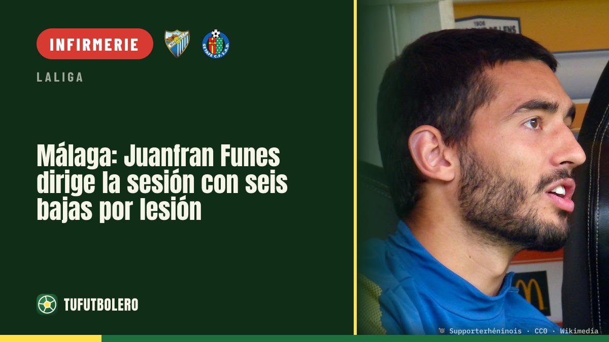 Málaga : Juanfran Funes s’entraîne avec six absences pour blessure