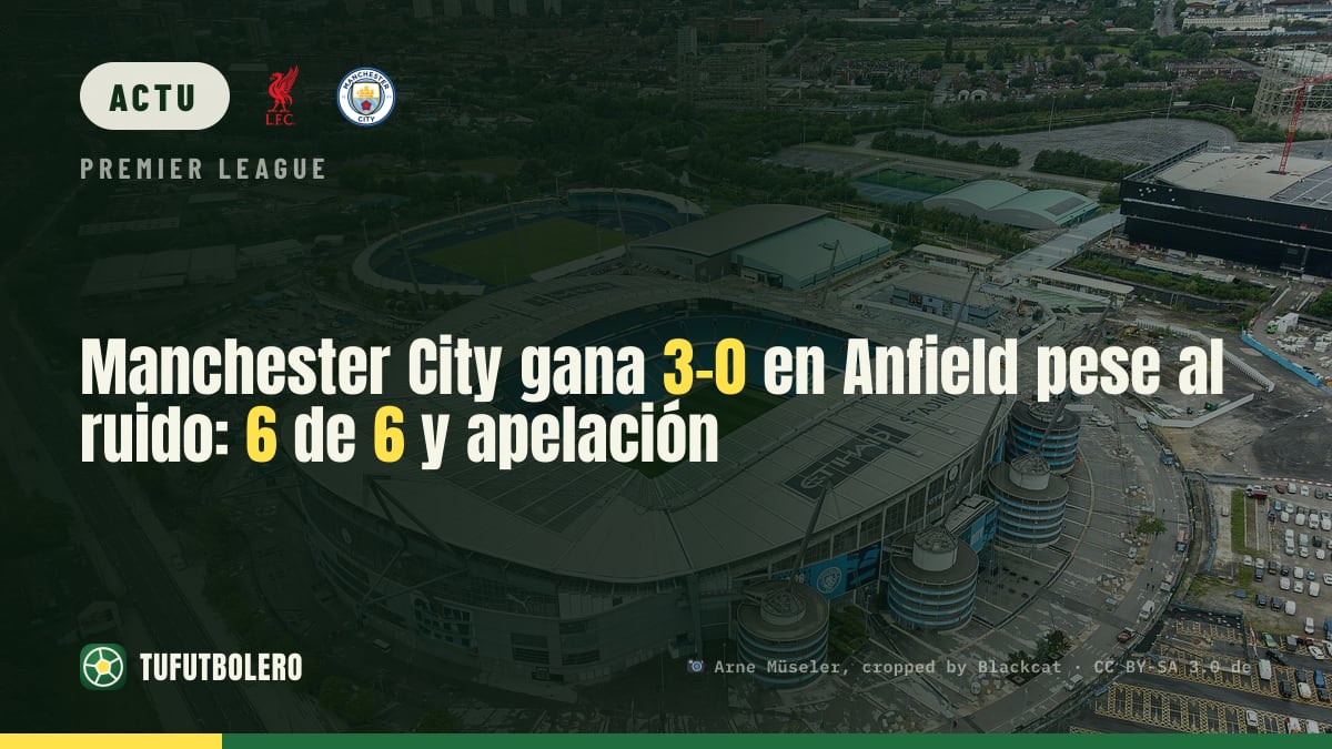 Manchester City s’impose 3-0 à Anfield et reste leader: 6 victoires