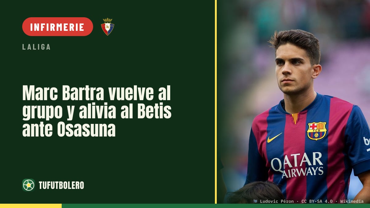 Marc Bartra s’entraîne avec le groupe et soulage le Betis face à l’Osasuna