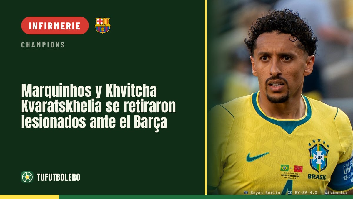 Marquinhos et Khvitcha Kvaratskhelia évacués sur blessure contre le Barça