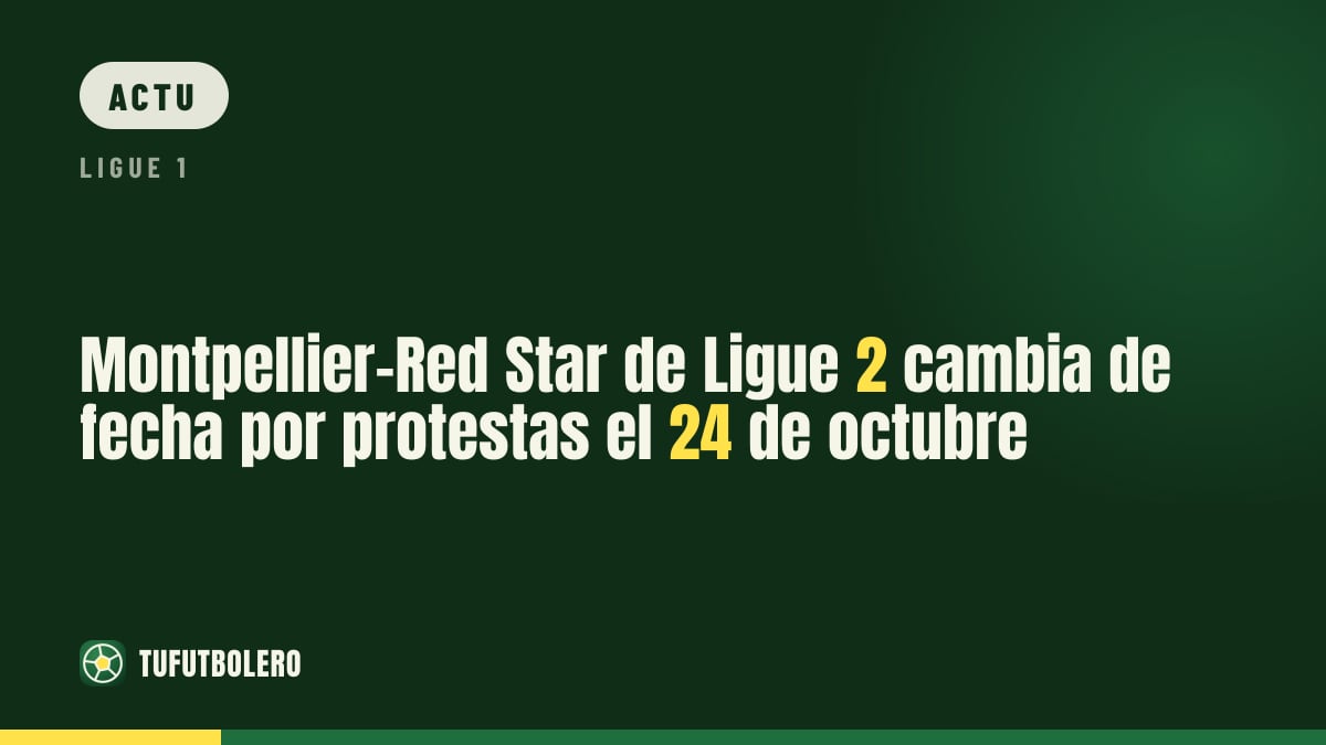 Montpellier-Red Star (Ligue 2) décalé à cause des manifestations du 24 octobre
