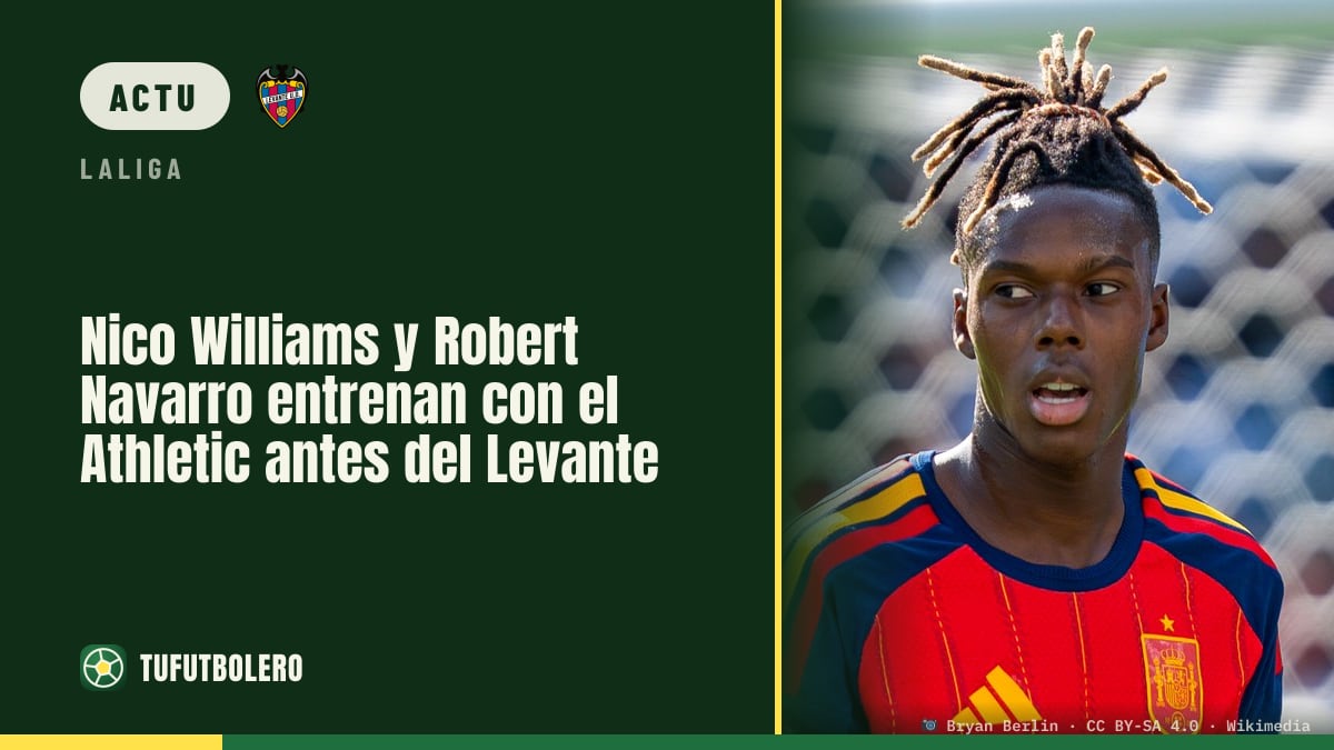 Nico Williams et Robert Navarro s’entraînent avec l’Athletic avant Levante