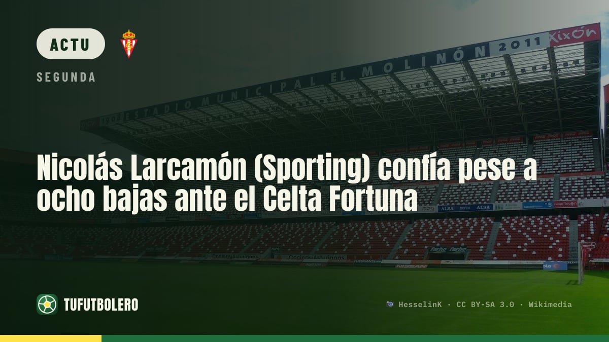 Nicolás Larcamón (Sporting) reste confiant malgré huit absents contre Celta Fortuna