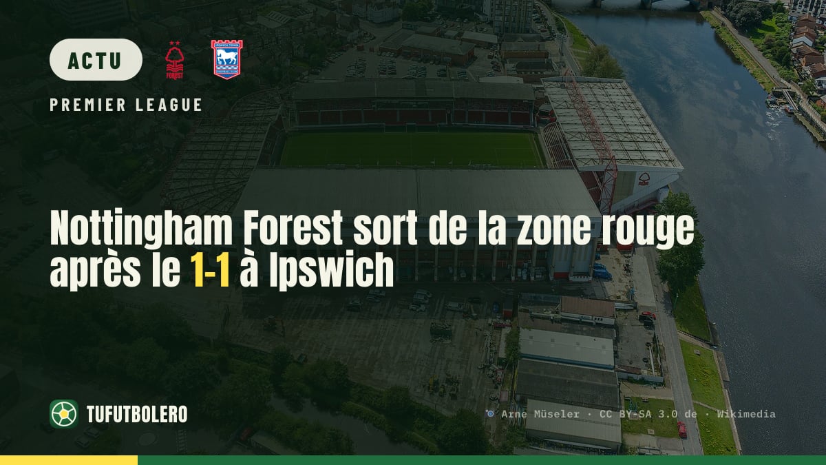 Nottingham Forest sort de la zone rouge après le 1-1 à Ipswich
