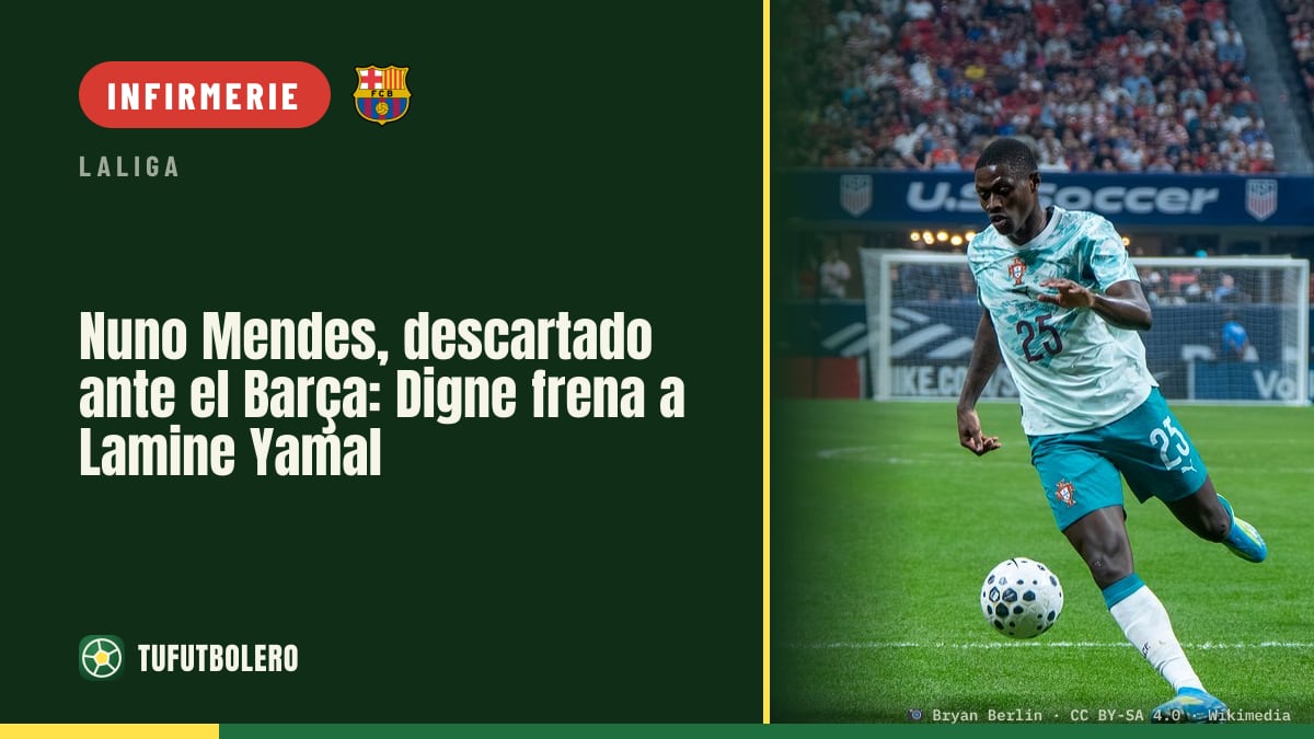 Nuno Mendes forfait face au Barça : Digne devra contenir Lamine Yamal