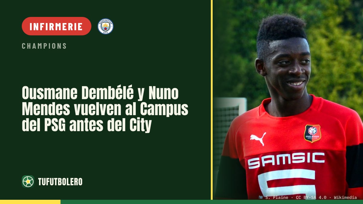 Ousmane Dembélé et Nuno Mendes reviennent au Campus PSG avant City