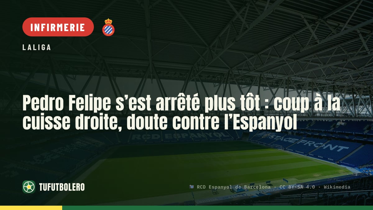 Pedro Felipe s’est arrêté plus tôt : coup à la cuisse droite, doute contre l’Espanyol
